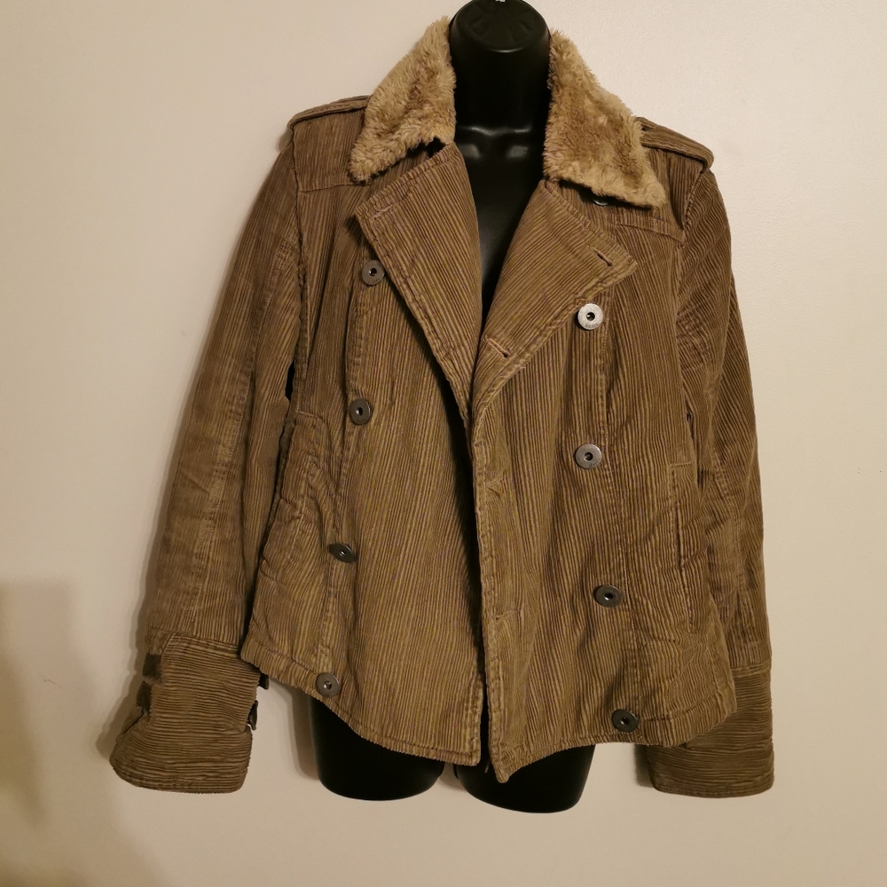 DIESEL CORDUROY/FUR JACKET LG